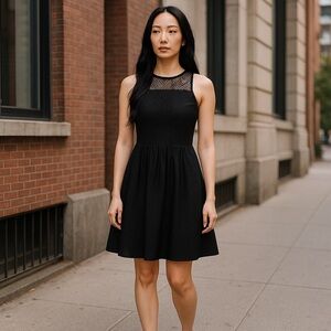 A/X Armani Exchange Black Fit and Flare‎ Lace Dress Size 0 Party Evening